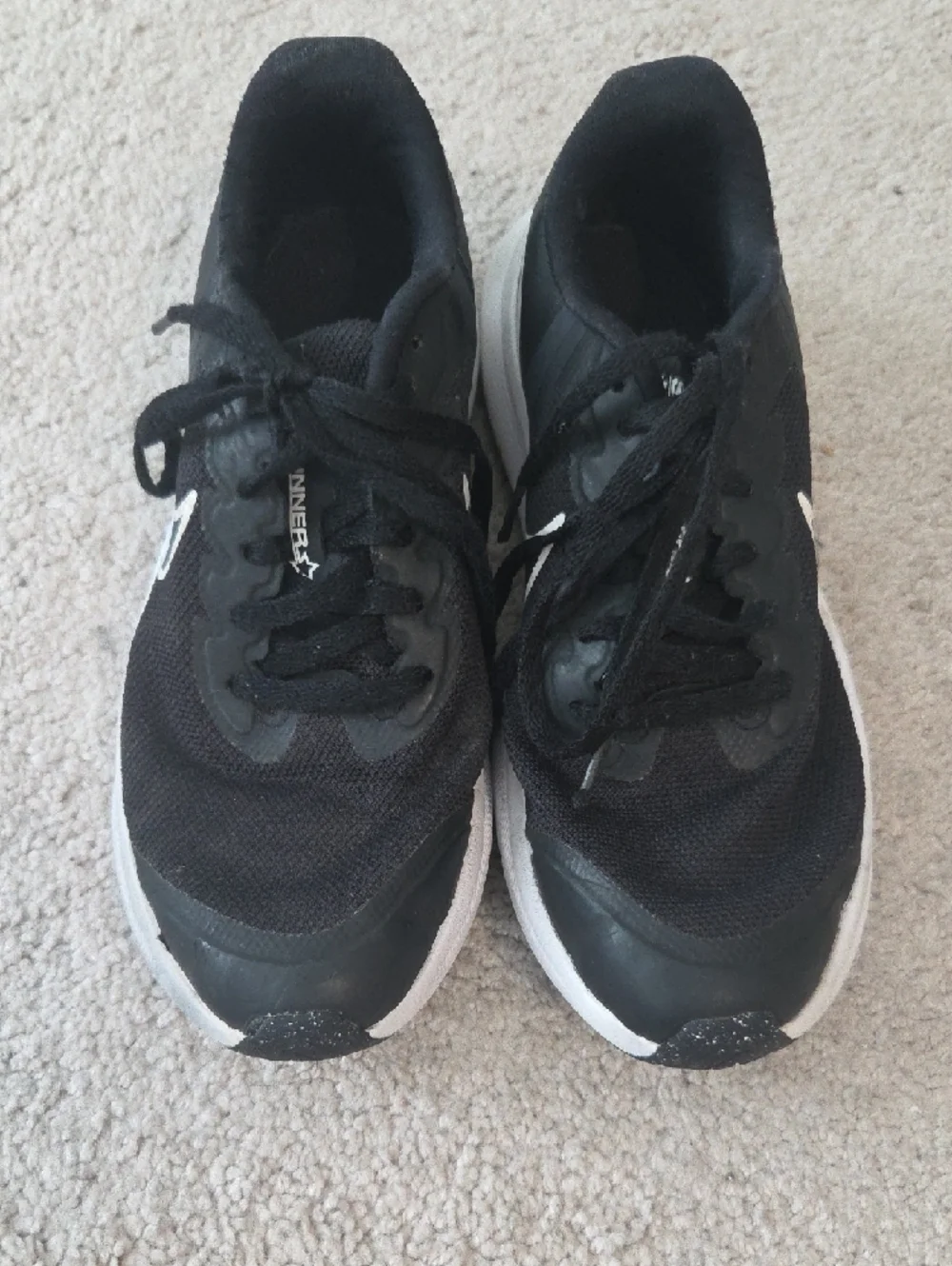 Nike Black and White Athletic Sneakers with Swoosh